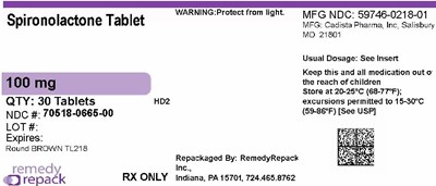 Spironolactone 100mg 70518 0665 00